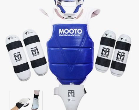 新款MOOTO跆拳道护具全套儿童八件套，比...