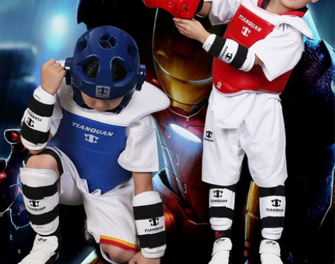 天拳跆拳道护具全套儿童八件套正品比赛型专用...