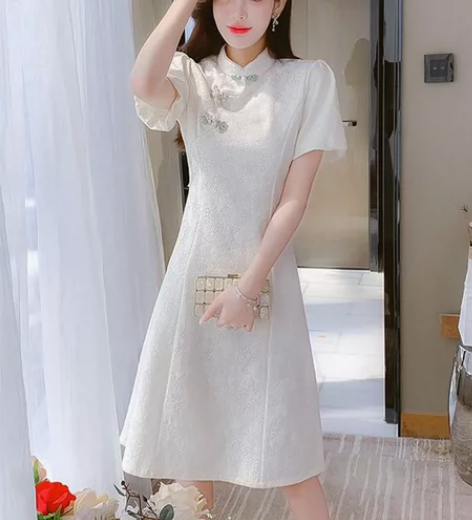 夏季改良旗袍连衣裙子女装夏装2023年新款...