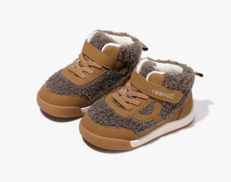 英氏童鞋儿童运动鞋宝宝棉鞋加绒女童男童高帮...