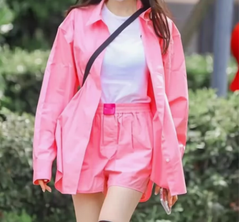 AW23夏季新款字母烫钻宽松大王长袖衬衫松...