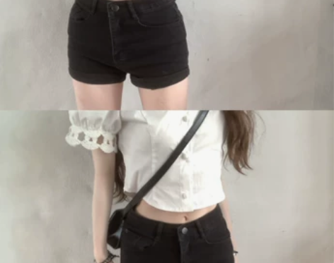 ishui-4/13-直筒高腰修身春夏百搭...