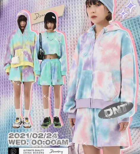 【DNT/韩火火】华夫格扎染短裤 可小刀 ...