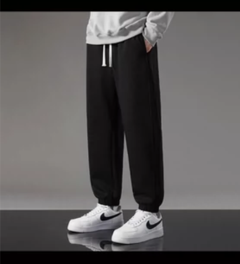 秋冬新款运动裤男士裤子束脚裤卫裤宽松灰色，...