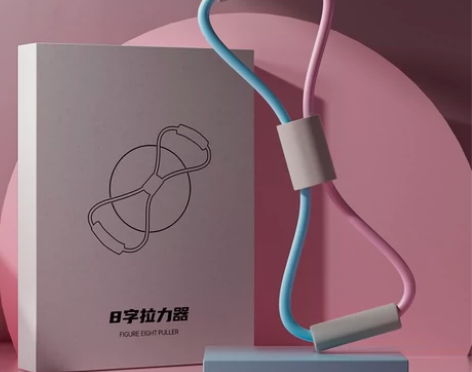 8字拉力器开肩神器拉伸扩胸家用健身弹力带瑜...