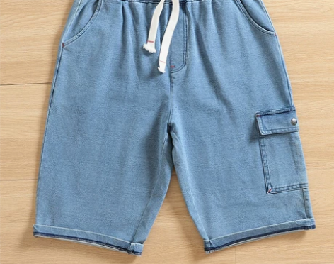 男士修身弹力柔软牛仔短裤重磅捡漏！外贸尾货...