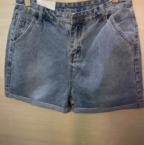 XL码  高腰卷边直筒牛仔裤女夏季薄款简约...