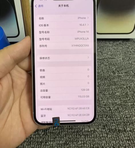 iPhone14紫的128G 美版有锁机，...