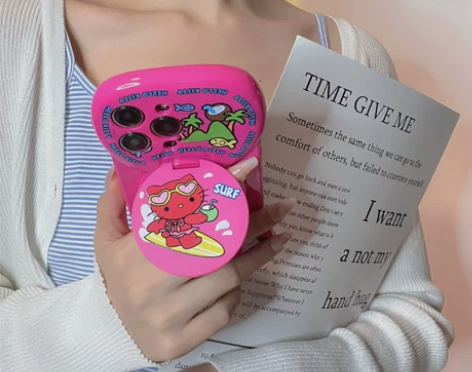 化妆镜支架iPhone13promax玫红...