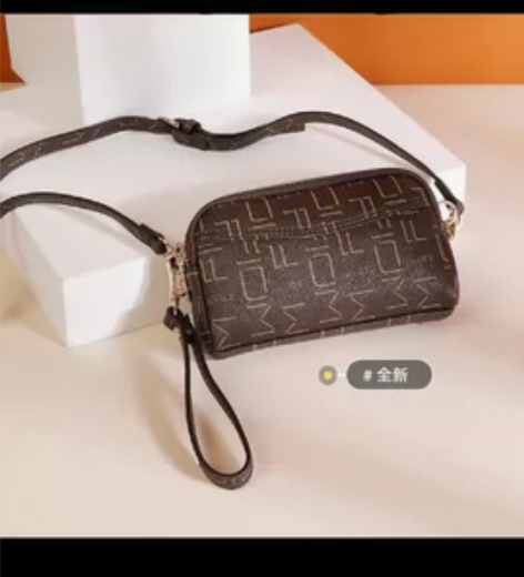 双拉链手拿包女士迷你斜挎包中年妈妈气质休闲...