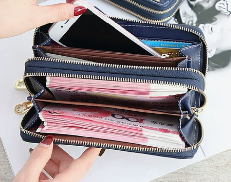 邻家小妃钱包女长款2023新款韩版潮个性拉...