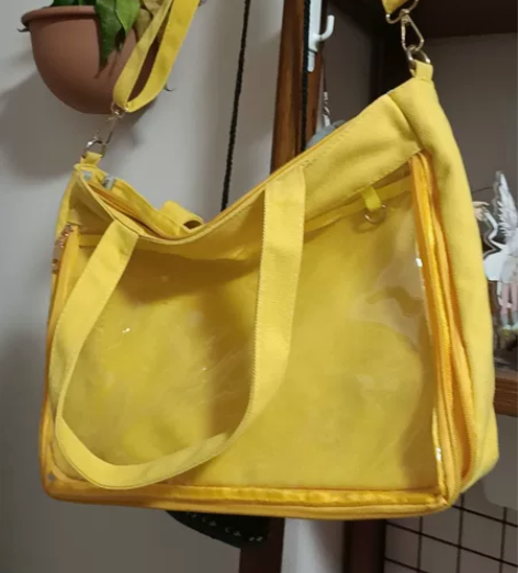 Cuteness日系透明吧唧徽章长肩带单面...