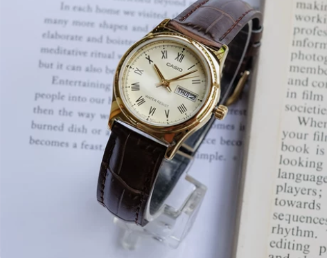 卡西欧时尚学生防水石英复古皮带休闲手表女L...