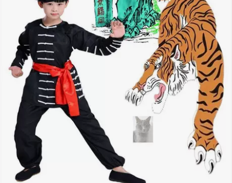 武松打虎道具全套店家服装儿童成人老虎演出服...