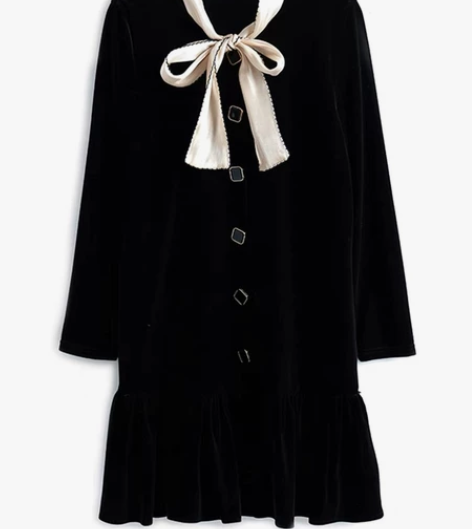 拉夏贝尔连衣裙 法式小香风复古绒面 连衣裙...