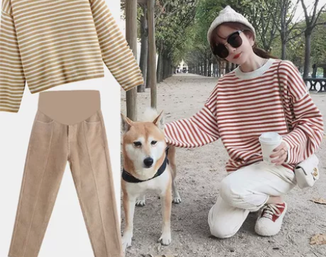 孕妇春装网红套装时尚款外出上衣春季2021...