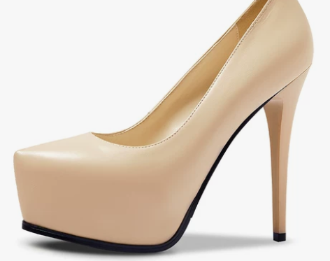 2023春新款超高跟鞋真皮细跟防水台单鞋百...