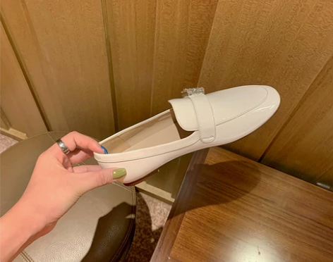 【爆款限时福利】真皮水钻平底一脚蹬懒人乐福...