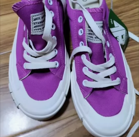 全新潮人梅紫色滑板鞋硫化鞋复古低帮平底鞋3...