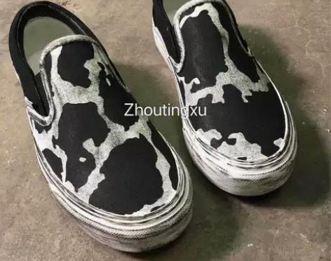 全新,未穿过,新款韩版做旧牛奶纹低帮帆布鞋...