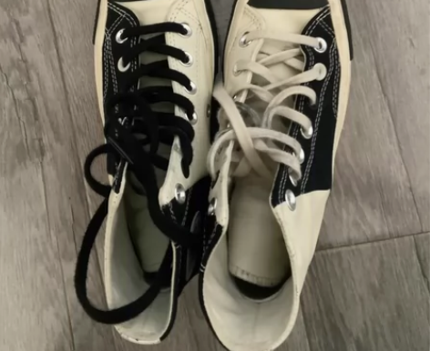 匡威 converse 黑白拼接 36码 ...