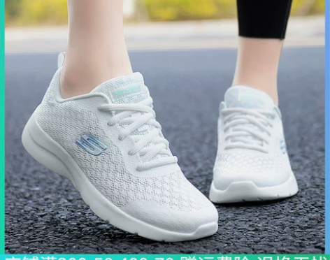 斯凯奇女鞋青春小白鞋百搭透气网面运动鞋夏