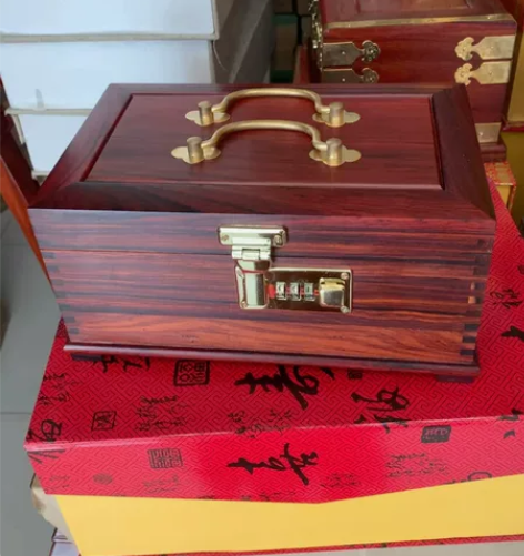 红木榫卯首饰盒大号复古中式结婚庆珠宝箱实木...