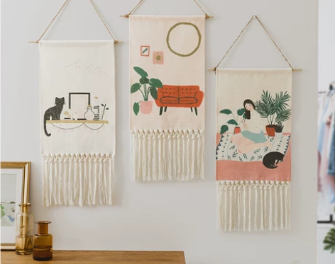 摆看/LA TASSE 可爱卡通挂布墙面挂...