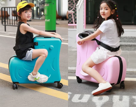 儿童行李箱可坐可骑拉杆箱小孩万向轮宝宝皮箱...