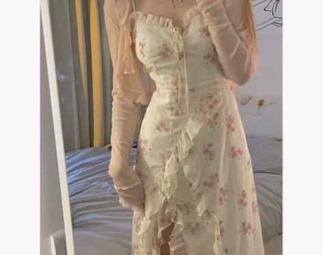 DREAM SEVEN77 碎花吊带连衣裙...