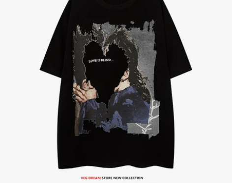 VEG Dream国潮小众设计感暗黑短袖T...