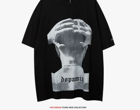 VEG Dream欧美高街人像印花短袖T恤...