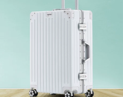 铝框行李箱20拉杆箱大学生旅行箱白色防刮箱...