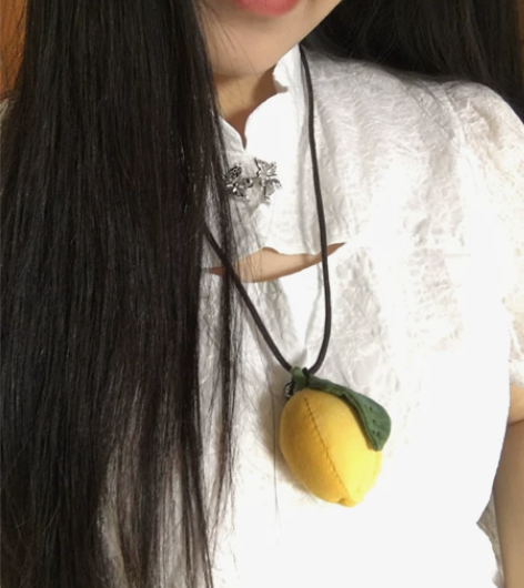 原创布艺柠檬香包，纯手工植物染、布艺项链、...