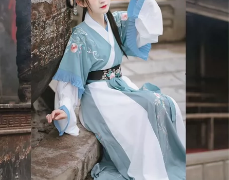 花神记灵语原创齐腰汉服女晋制交领襦裙春夏刺...