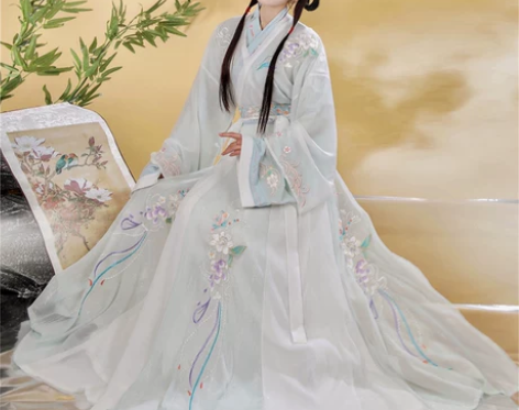 悦雅霓裳原创正品思无邪晋制交领齐腰襦裙汉服...