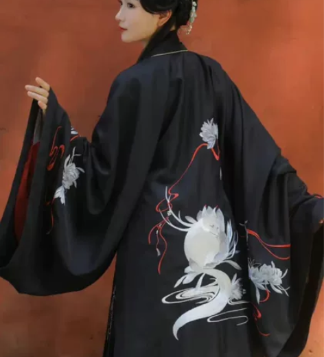 兰若庭 汉服 乘黄 明制 披风 绣花 大袖...