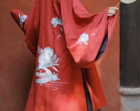 兰若庭 汉服 乘黄 明制 披风 绣花 大袖...