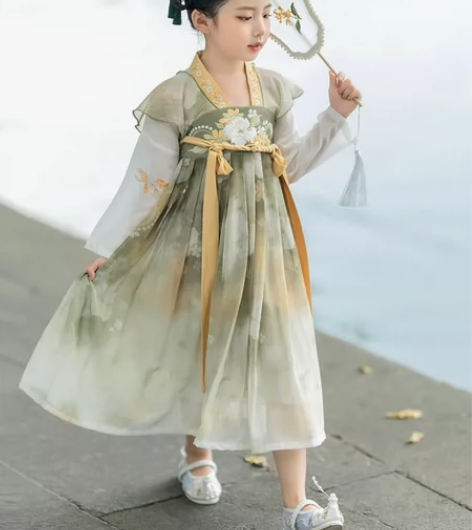 桔屿.蓉儿 儿童汉服女童中国风唐装襦裙超仙...