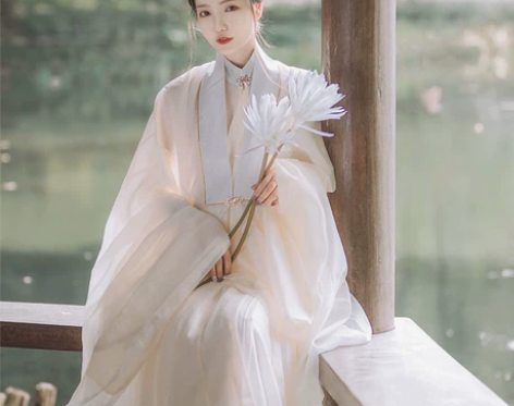 五五年原创汉服女【慕雪】明制立领斜襟长衫搭...
