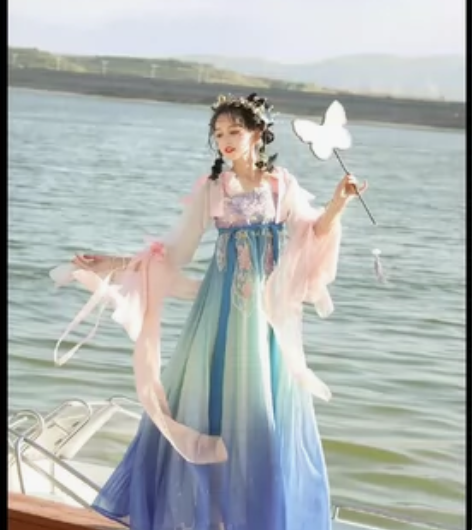 汉服女唐制汉元素2023新款原创 染画 夏...