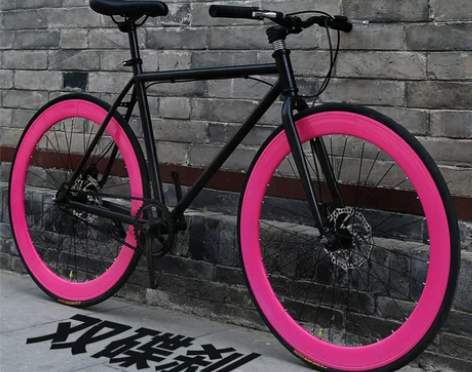 平把公路车死飞自行车男女款成人活飞打气胎学...