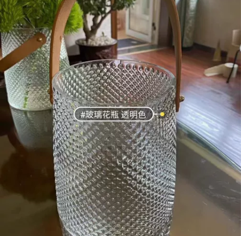 玻璃花瓶简约复古风玻璃瓶水培鲜花干花加厚大...