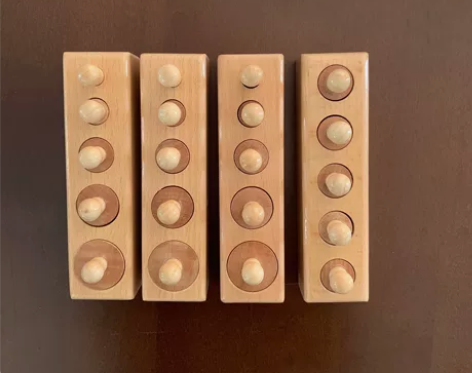 全新蒙氏幼儿圆柱体插座全榉木,蒙氏理念家庭...