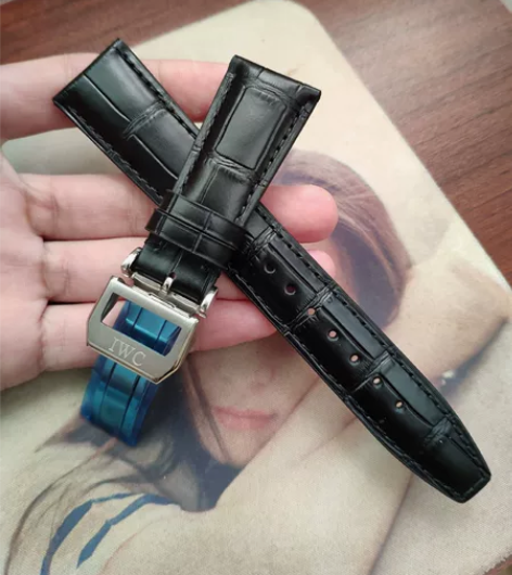 万国柏涛真皮手表带葡萄牙葡七飞行员针扣折叠...