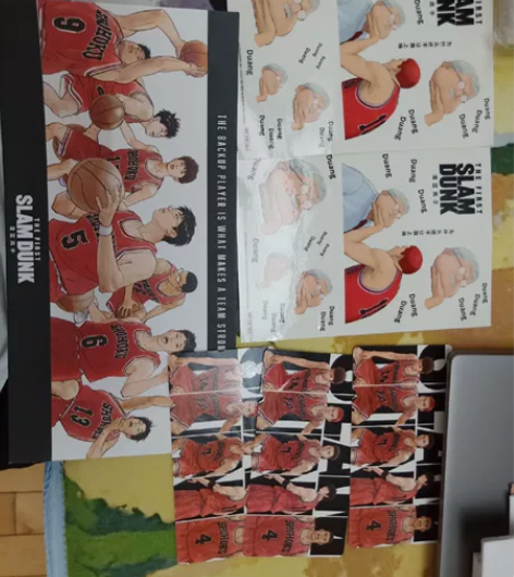 灌篮高手电影周边 安西贴纸×2替补手幅×1...