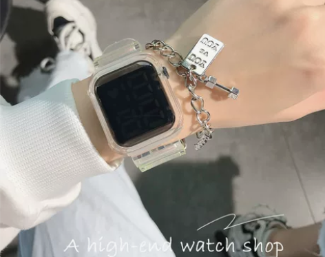 ?方形马卡龙手表女款少女ins风韩版独角兽...