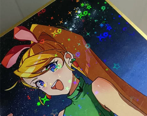 色纸定制流沙边镭射覆膜动漫卡片cp周边签