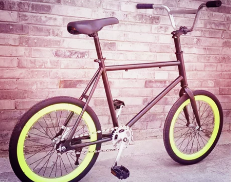 死飞自行车男款20寸翘头动作把固齿小轮车成...