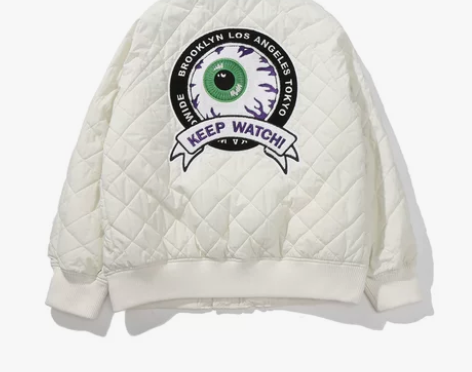 mishkanyc棒球棉服短款mishka...